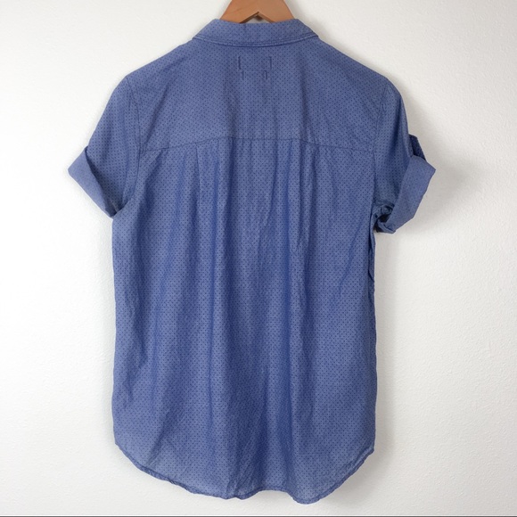 Madewell Chambray Button Down Shirt Short Sleeve M - Picture 4 of 5